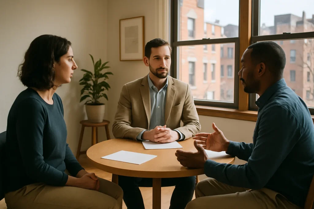 Divorce mediation in Brooklyn, NY during a professional settlement discussion